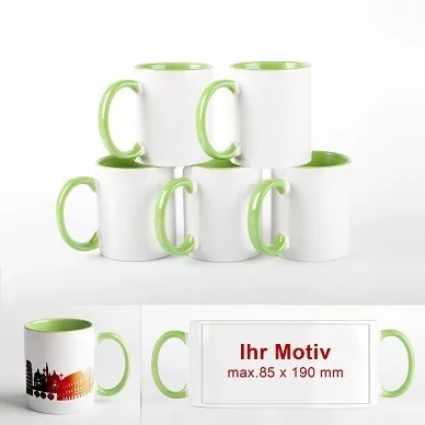 Tassen für den Druck, buntes Motiv drauf